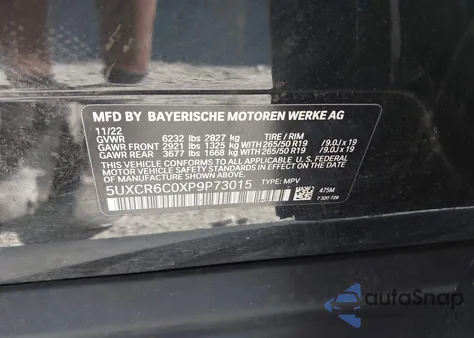 2023 BMW X5 xDrive40I z USA, uszkodzony, nr VIN 5UXCR6C0XP9P73015